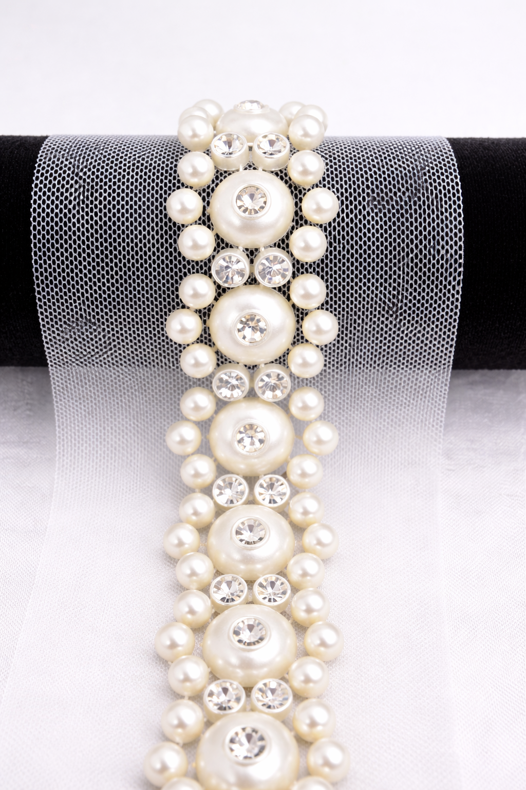 Self Adhesive Pearl Rhinestone Trim – Beaded Trim, DIY Clothing Embellishment, Bridal Applique, Crystal Trim, Made in USA