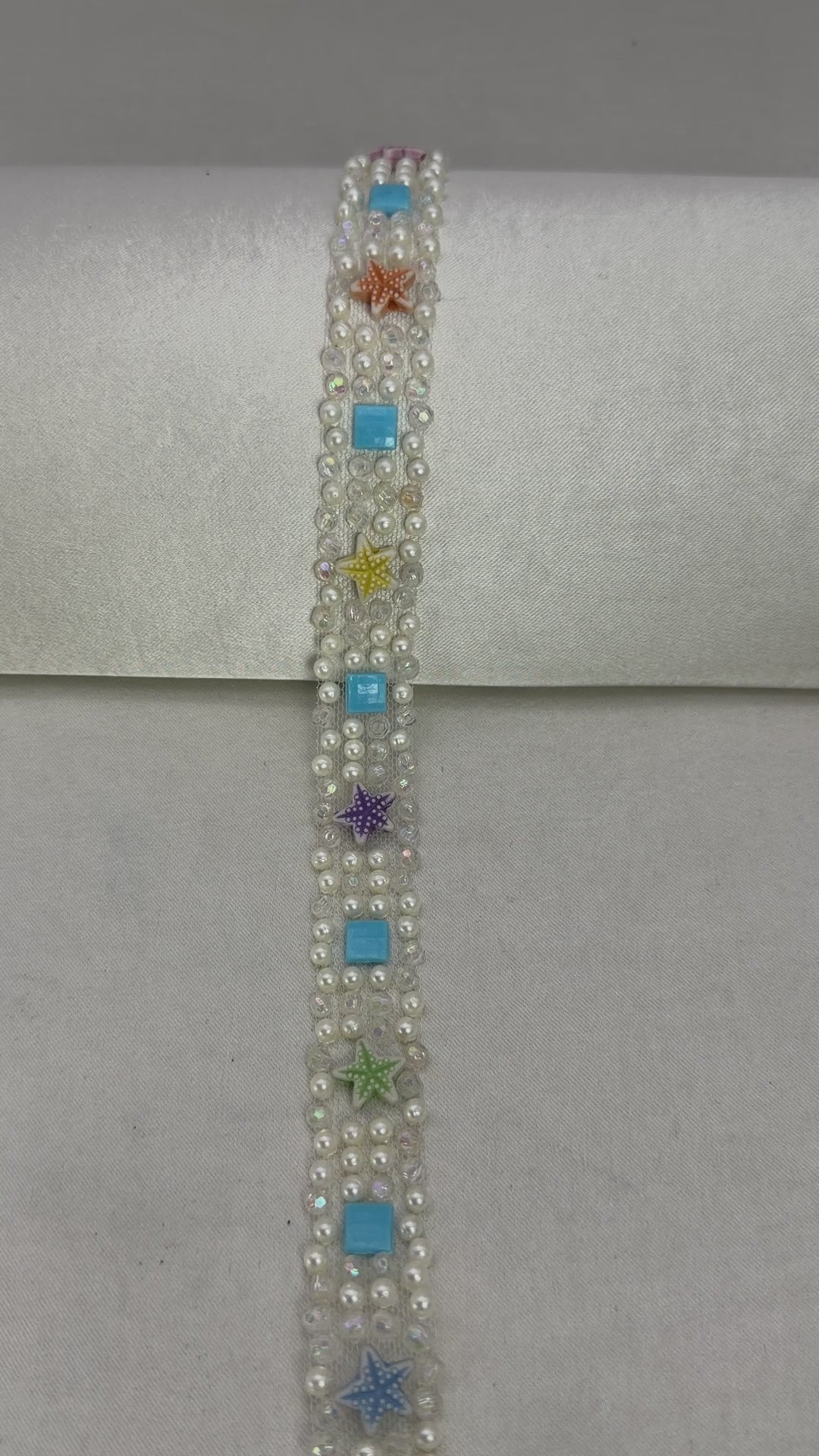Self Adhesive beach Pearl Beaded Trim, Peel and Stick Lace Trim, DIY Embellishment Trim, No Sew Trim, Craft & Garment Decoration Made in USA