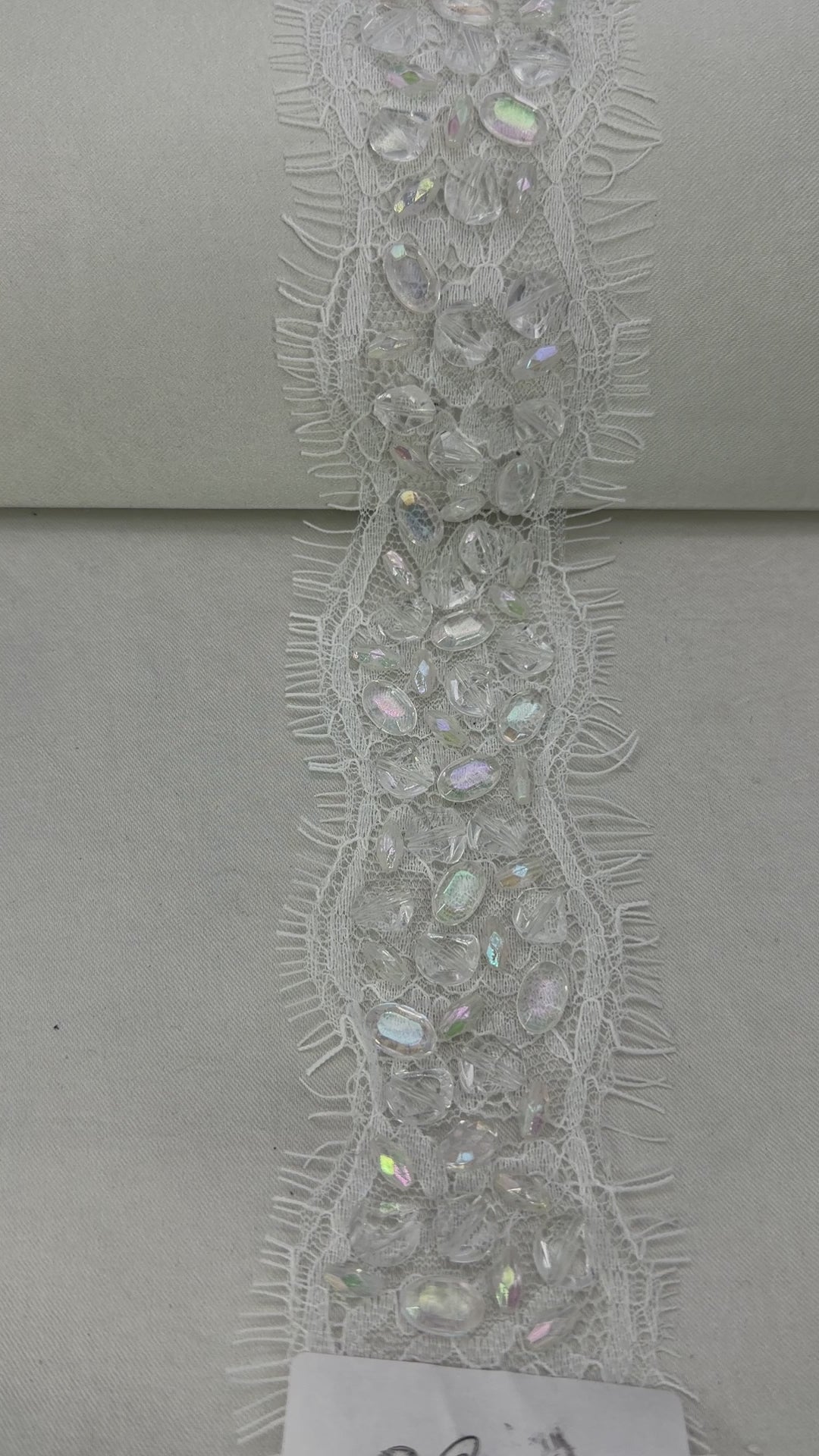 Bridal Lace Beaded Trim, Crystal Rhinestone Applique Trim by the Yard, Wedding Dress Trim, Couture Sewing Embellishment and Self Adhesive