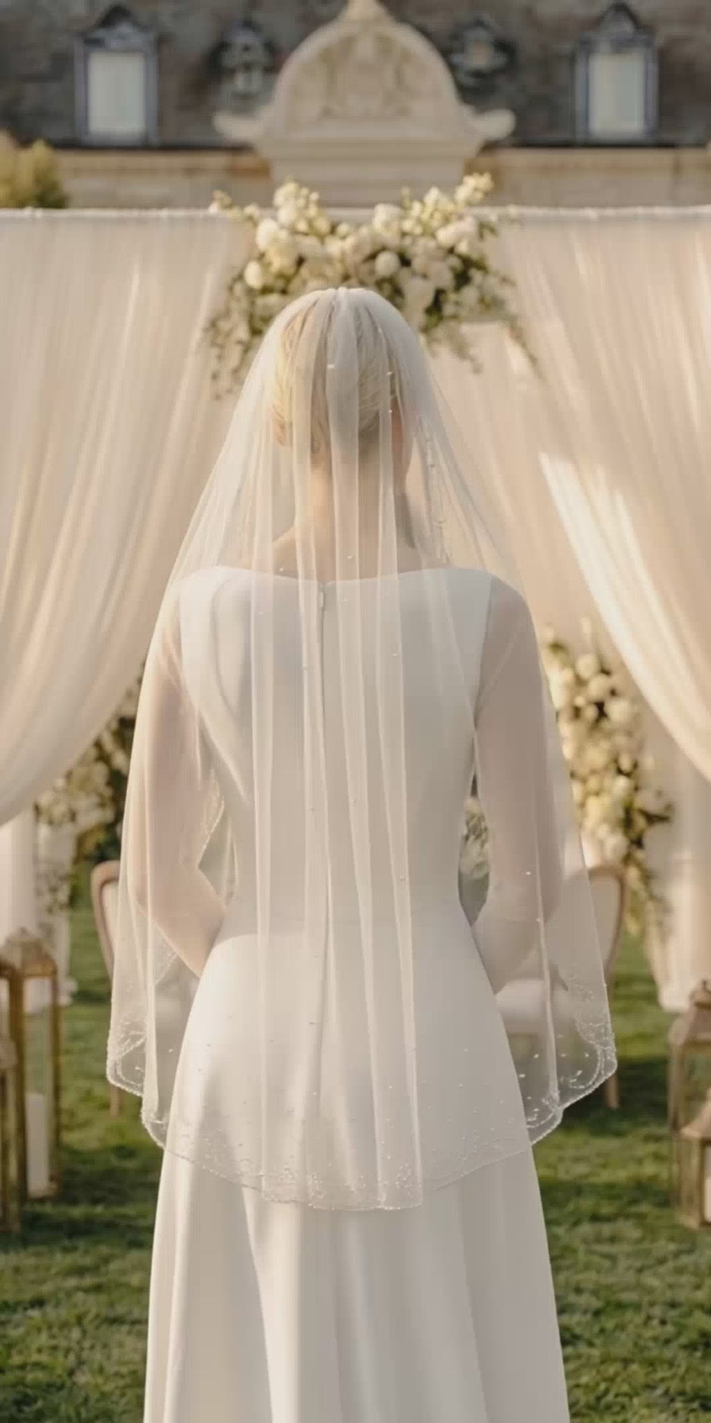Ethereal Pearl Beaded Veil