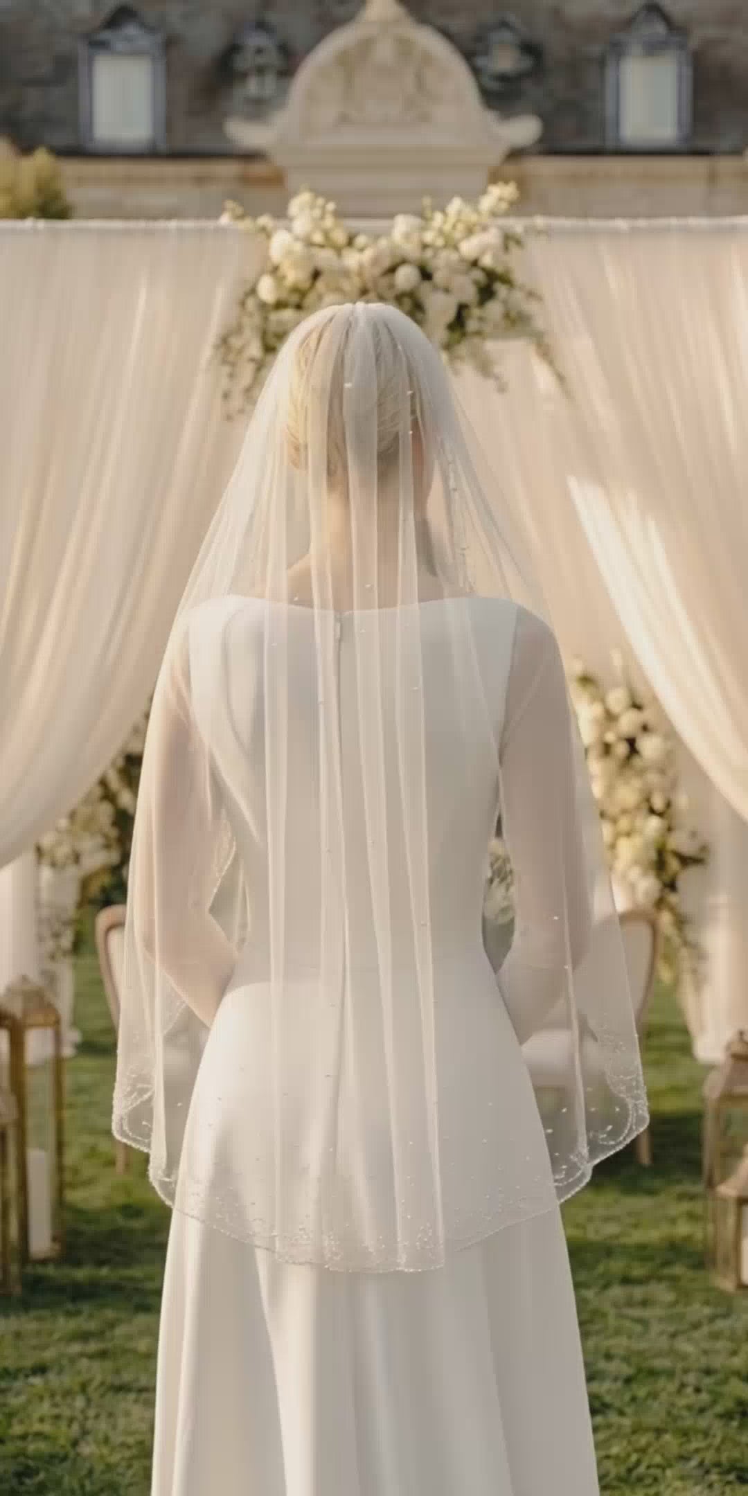 Ethereal Pearl Beaded Veil