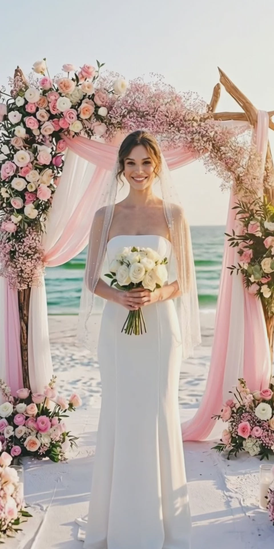 Pearl & Floral Rhinestone Bridal Veil