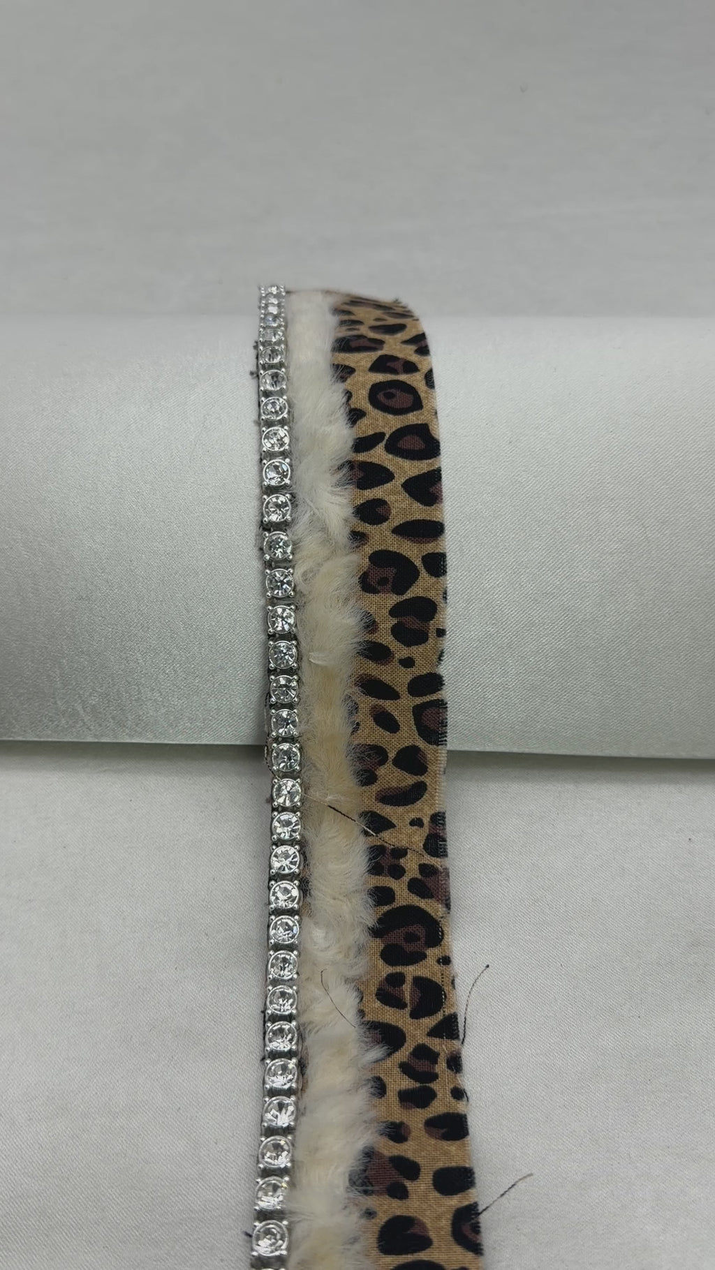 Leopard Fur Rhinestone Trim – Luxury Statement Trim, Faux Fur Beaded Trim, Sew On or Adhesive Trim, DIY Designer Embellishment