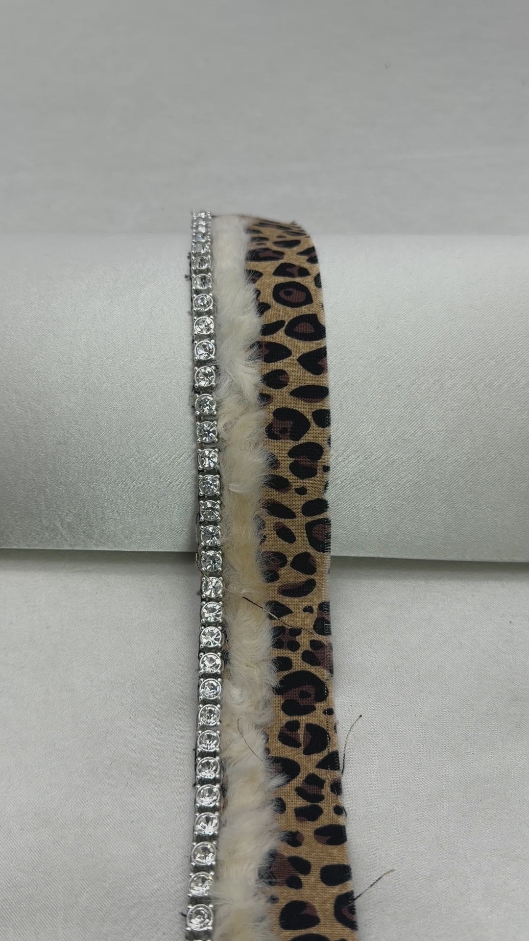 Leopard Fur Rhinestone Trim – Luxury Statement Trim, Faux Fur Beaded Trim, Sew On or Adhesive Trim, DIY Designer Embellishment
