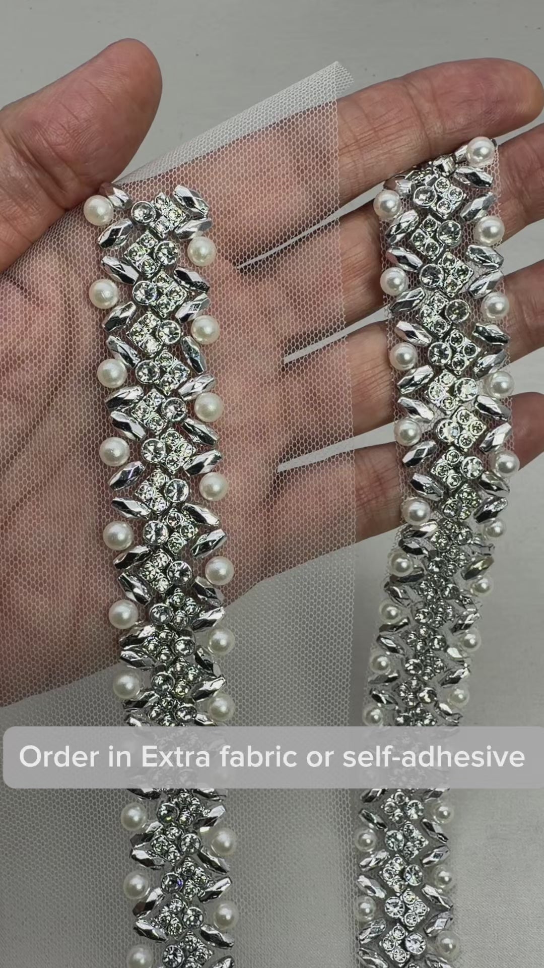 DIY Self Adhesive Trim with Beads, Pearls and Crystals rhinestones
