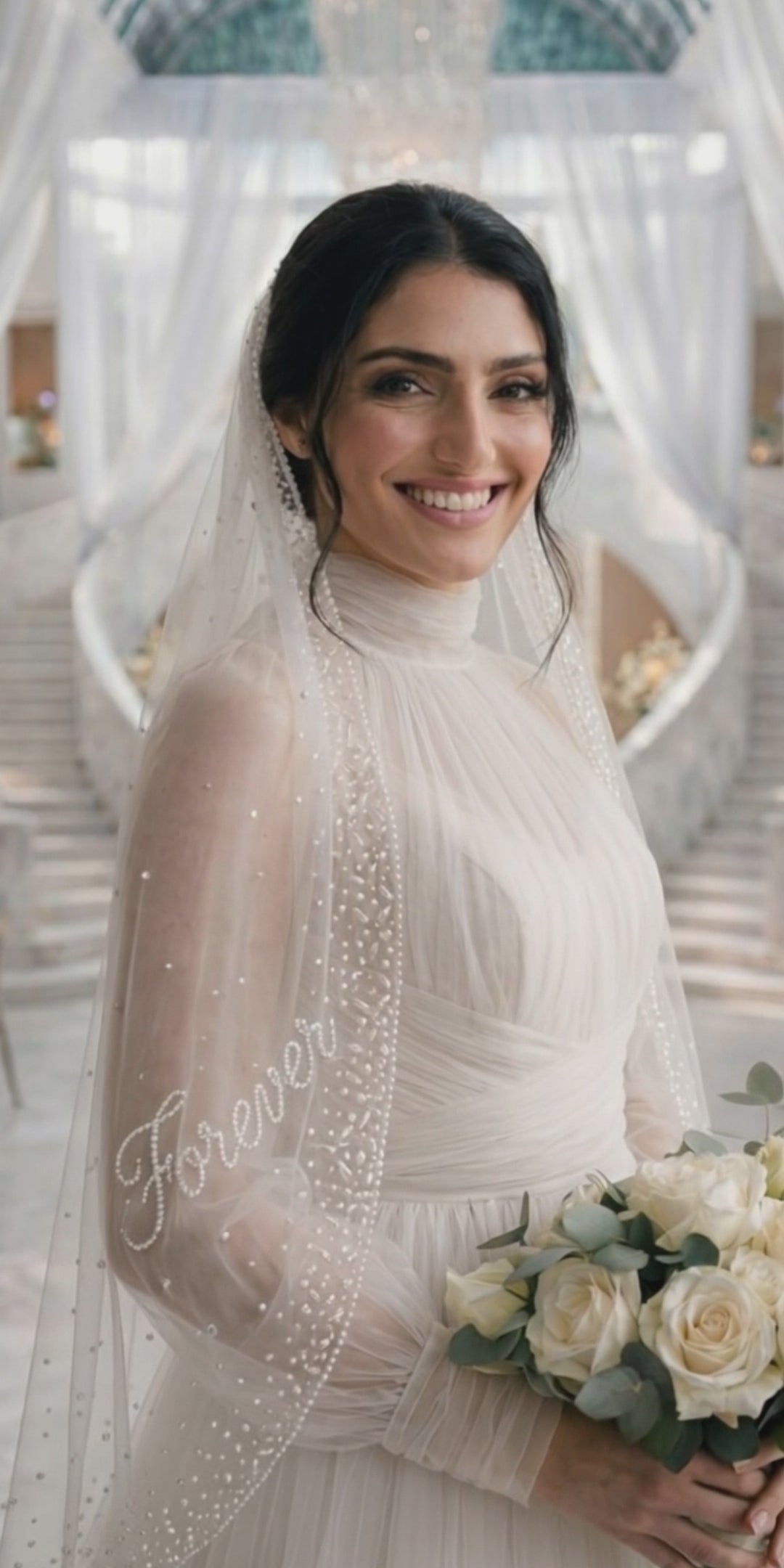 “Habibi” Pearl Bridal Veil