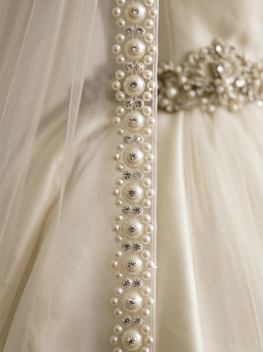 Self Adhesive Pearl Rhinestone Trim – Beaded Trim, DIY Clothing Embellishment, Bridal Applique, Crystal Trim, Made in USA - Faraj Beading