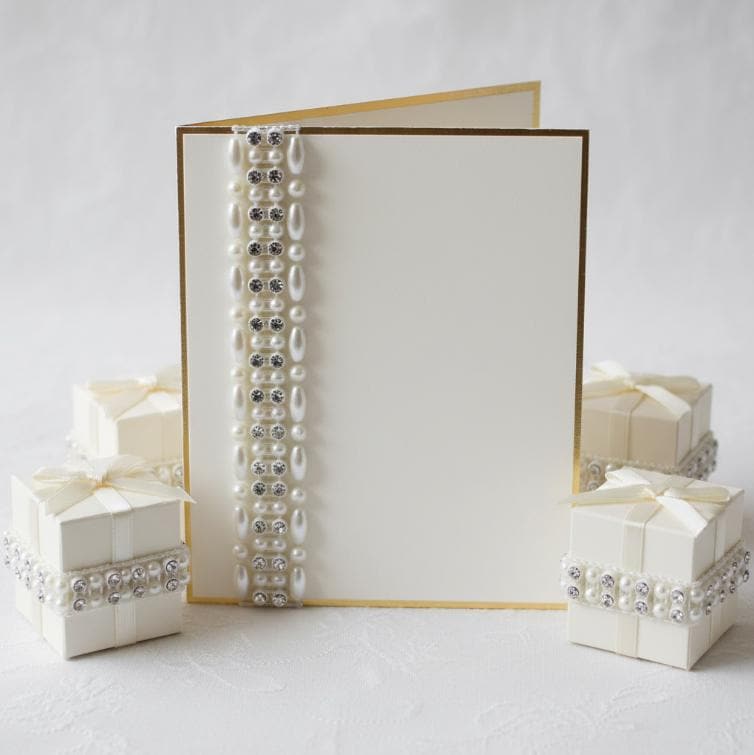 Silver Pearl Rhinestone Trim – Wide Beaded Trim, Bridal Wedding Embellishment, Crystal Trim, Self Adhesive or Sew On, 1” Seam Allowance - Faraj Beading