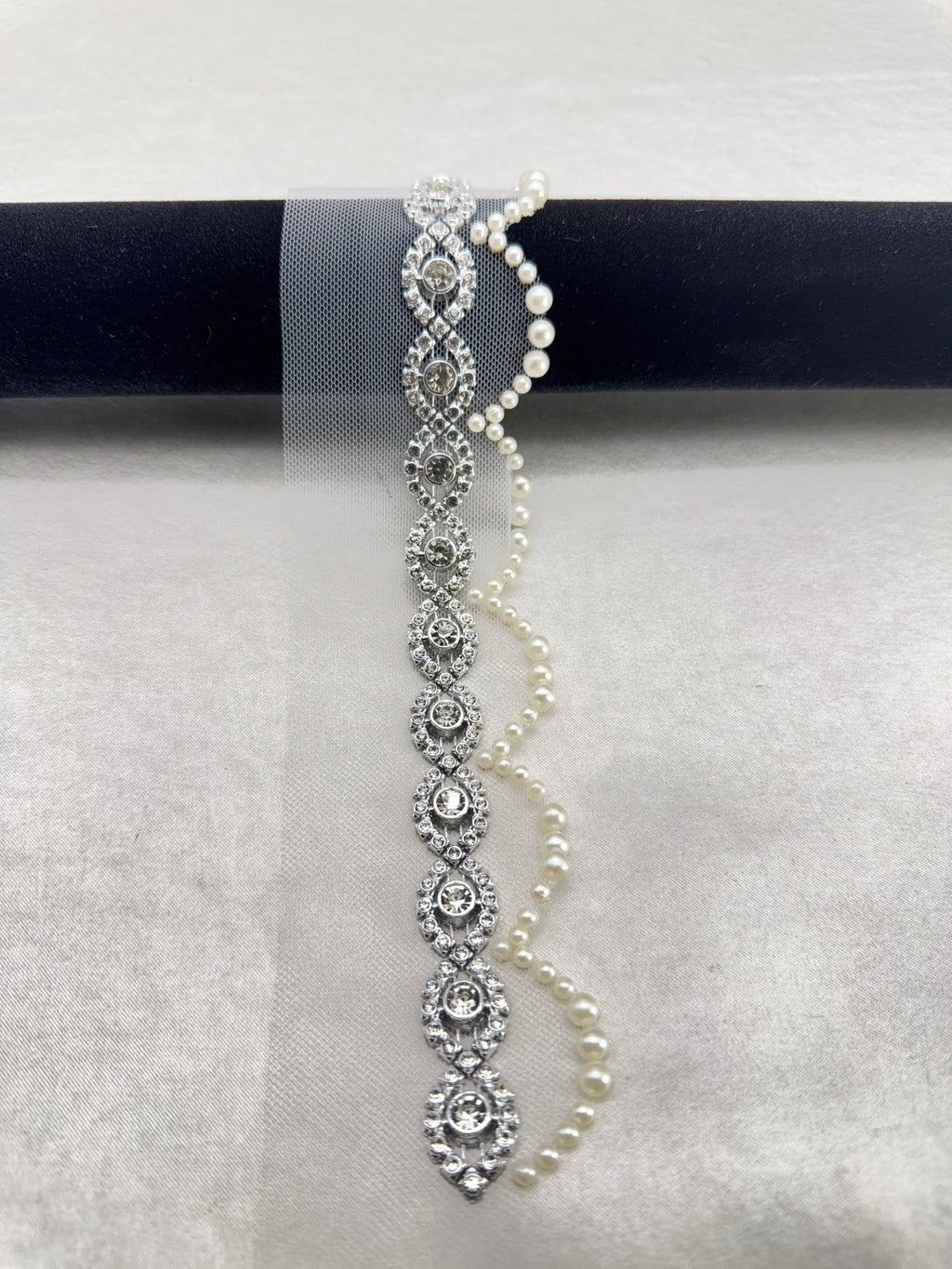 Silver Rhinestone Medallion Trim – Self Adhesive or Sew - On Seam Allowance – Luxury Crystal Bridal Trim for Dress, Belt, Collar - Faraj Beading