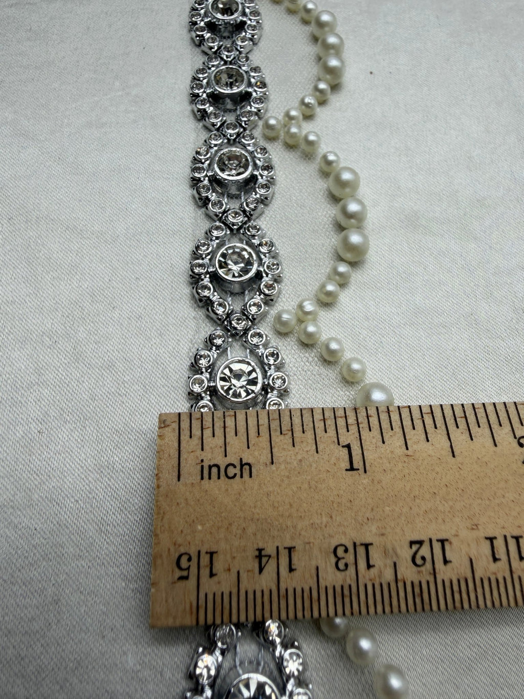 Silver Rhinestone Medallion Trim – Self Adhesive or Sew - On Seam Allowance – Luxury Crystal Bridal Trim for Dress, Belt, Collar - Faraj Beading