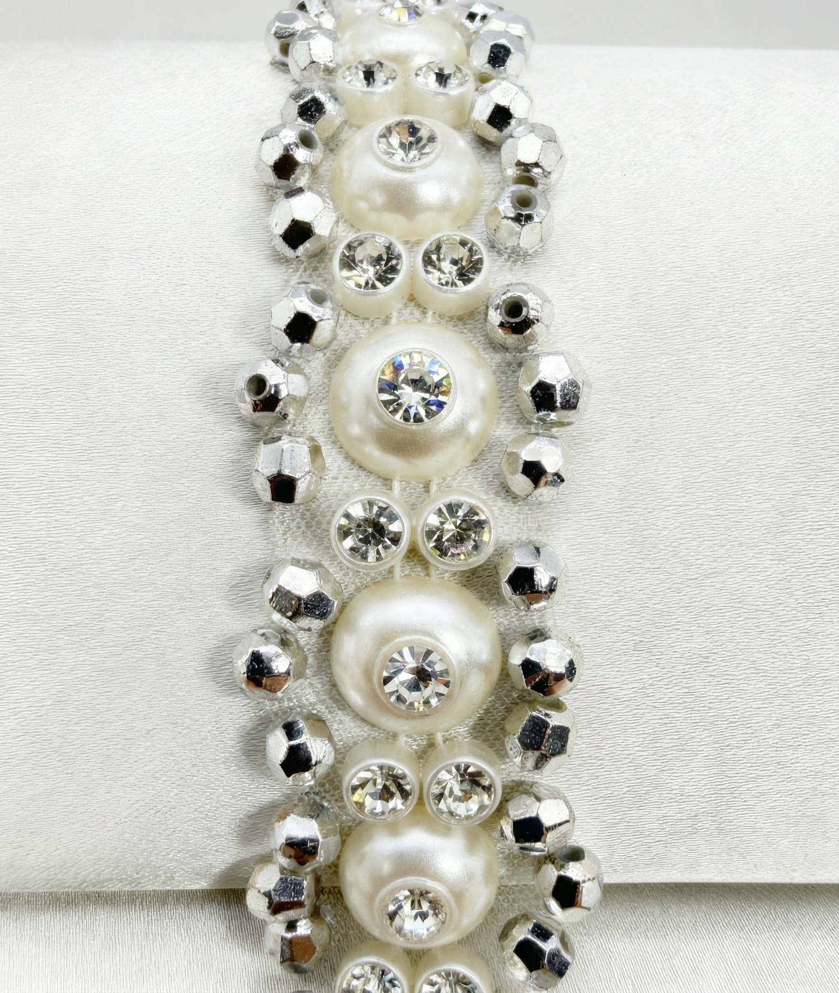 Self Adhesive Pearl Rhinestone Trim – Beaded Trim, DIY Clothing Embellishment, Bridal Applique, Crystal Trim, Made in USA