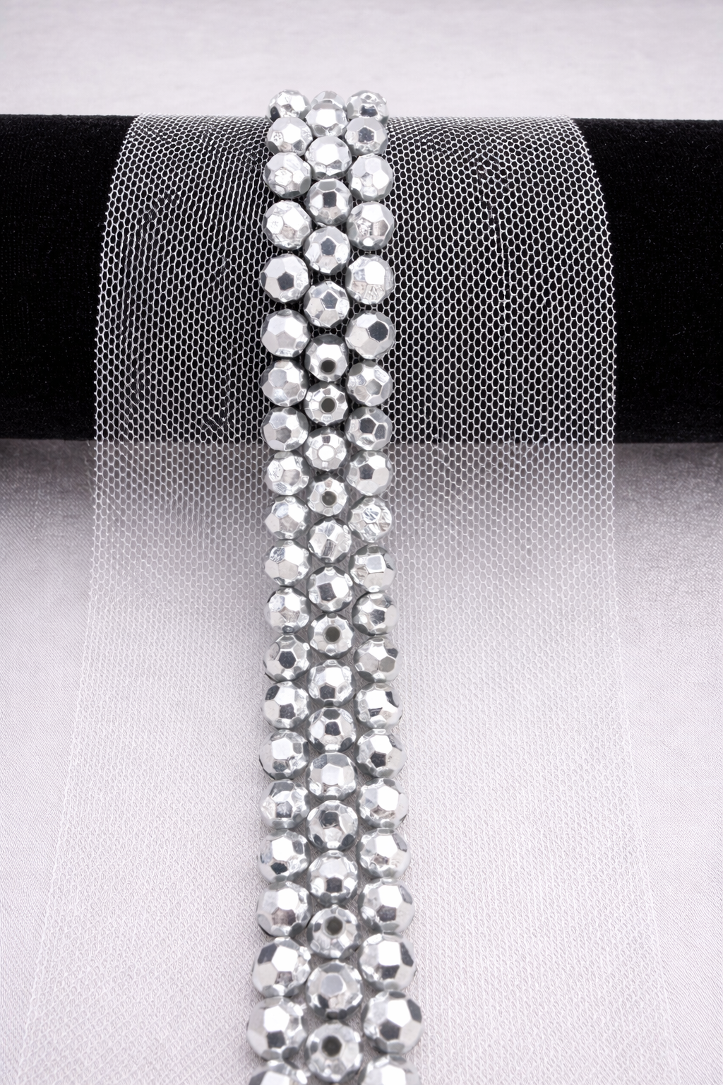 6mm Pearl Beaded Trim Use on Accessories, Self Adhesive or extra fabric seam ,Home Decor, Bridal - Faraj Beading - Made in USA