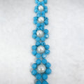 Pearl Beaded Floral Trim by the Yard, Self Adhesive or Sew-On Trim, Rhinestone Flower Trim Options, Bridal, DIY Embellishment - Made In USA