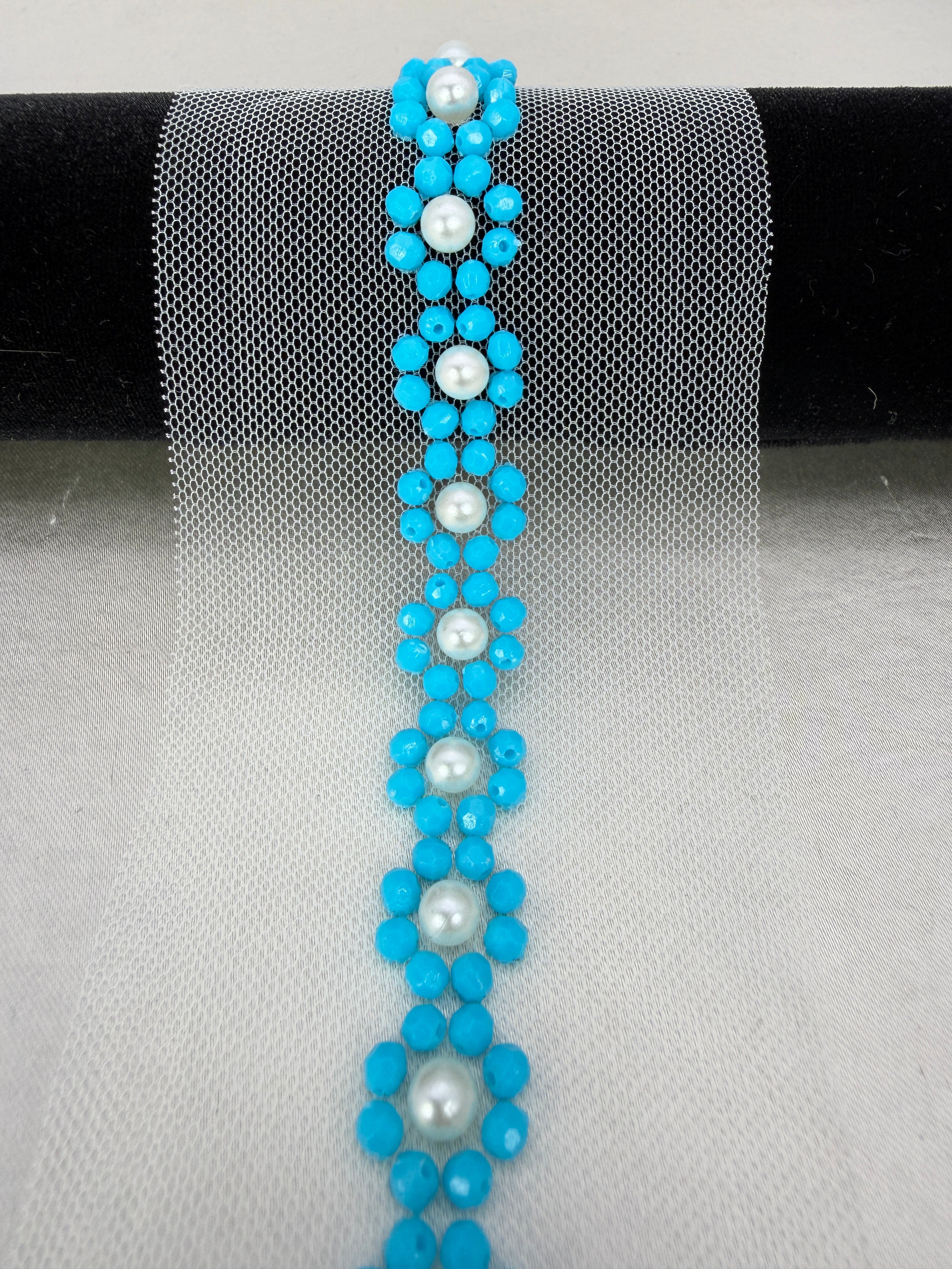 Pearl Beaded Floral Trim by the Yard, Self Adhesive or Sew-On Trim, Rhinestone Flower Trim Options, Bridal, DIY Embellishment - Made In USA