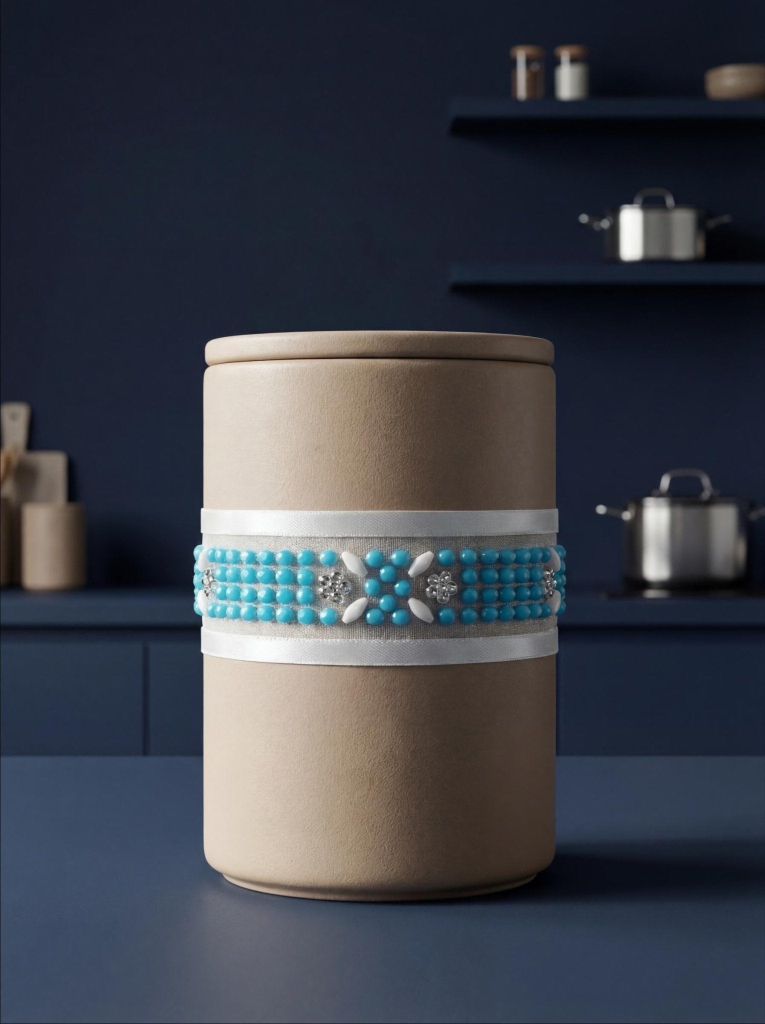 Western Turquoise Beaded Trim – Self Adhesive Rhinestone Trim, Peel and Stick Trim, Blue Bead Embellishment, DIY Trim, - Faraj Beading